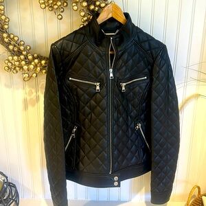 100% Genuine Leather Black Moto Jacket